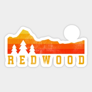 redwood national park retro vintage mountains Sticker